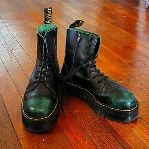 LE Dr Martens Jadon boot in Green Leather